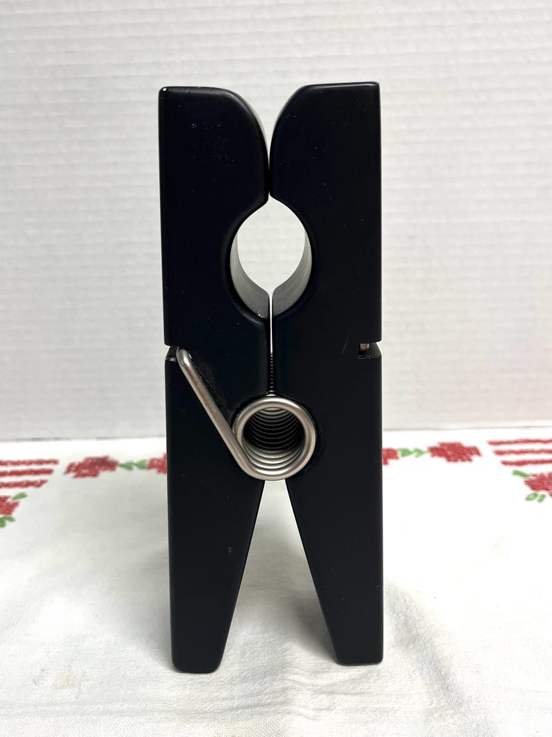 Jumbo Clothespin Desk Accessory Paper Clip Photo Holder Giant Large Black Paperweight Office Decor, vintage home decor