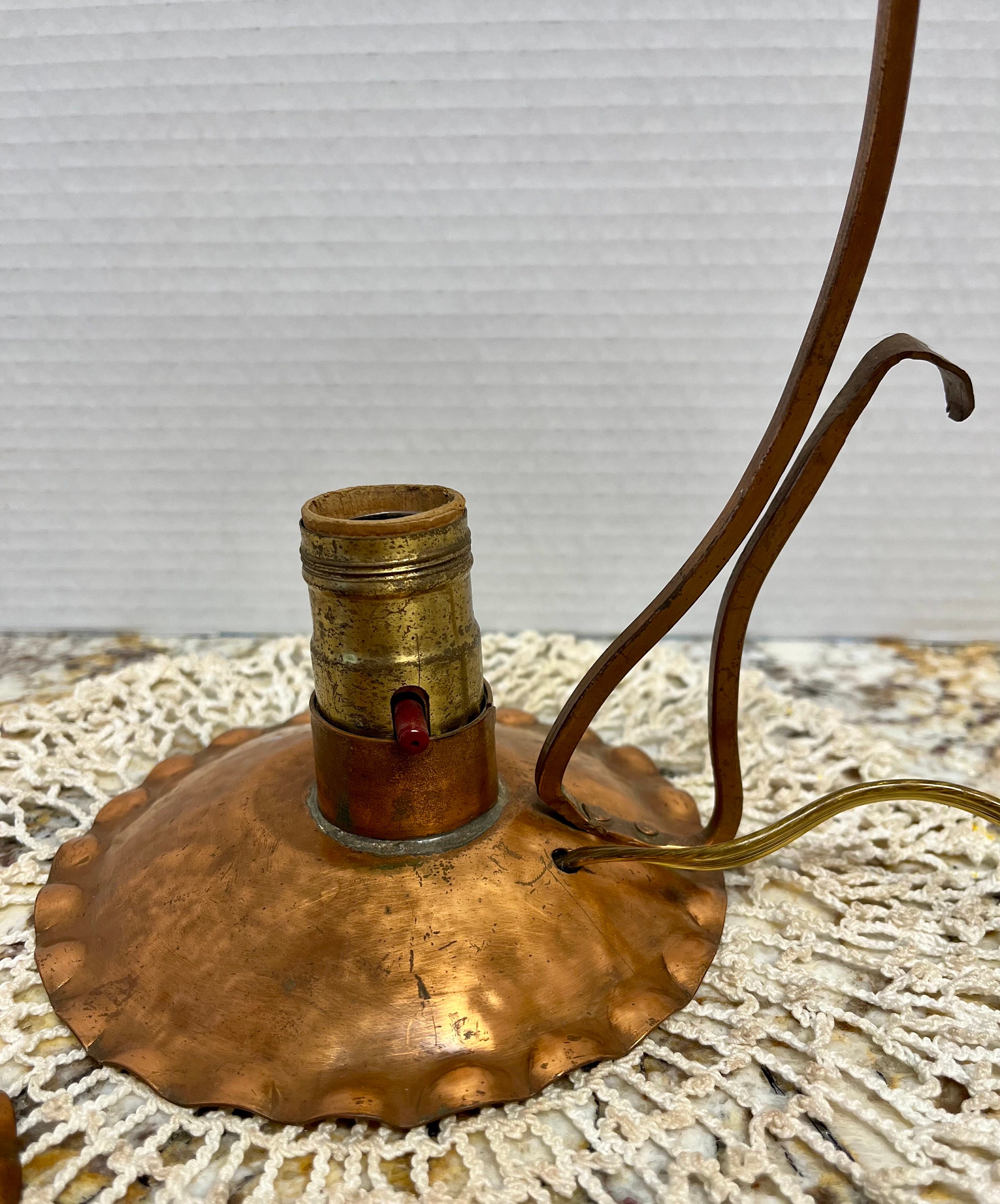 Vintage Arts & Crafts Hammered Copper 2 Piece Candlestick Vintage Arts & Crafts Hammered Copper 2 Piece Candlestick