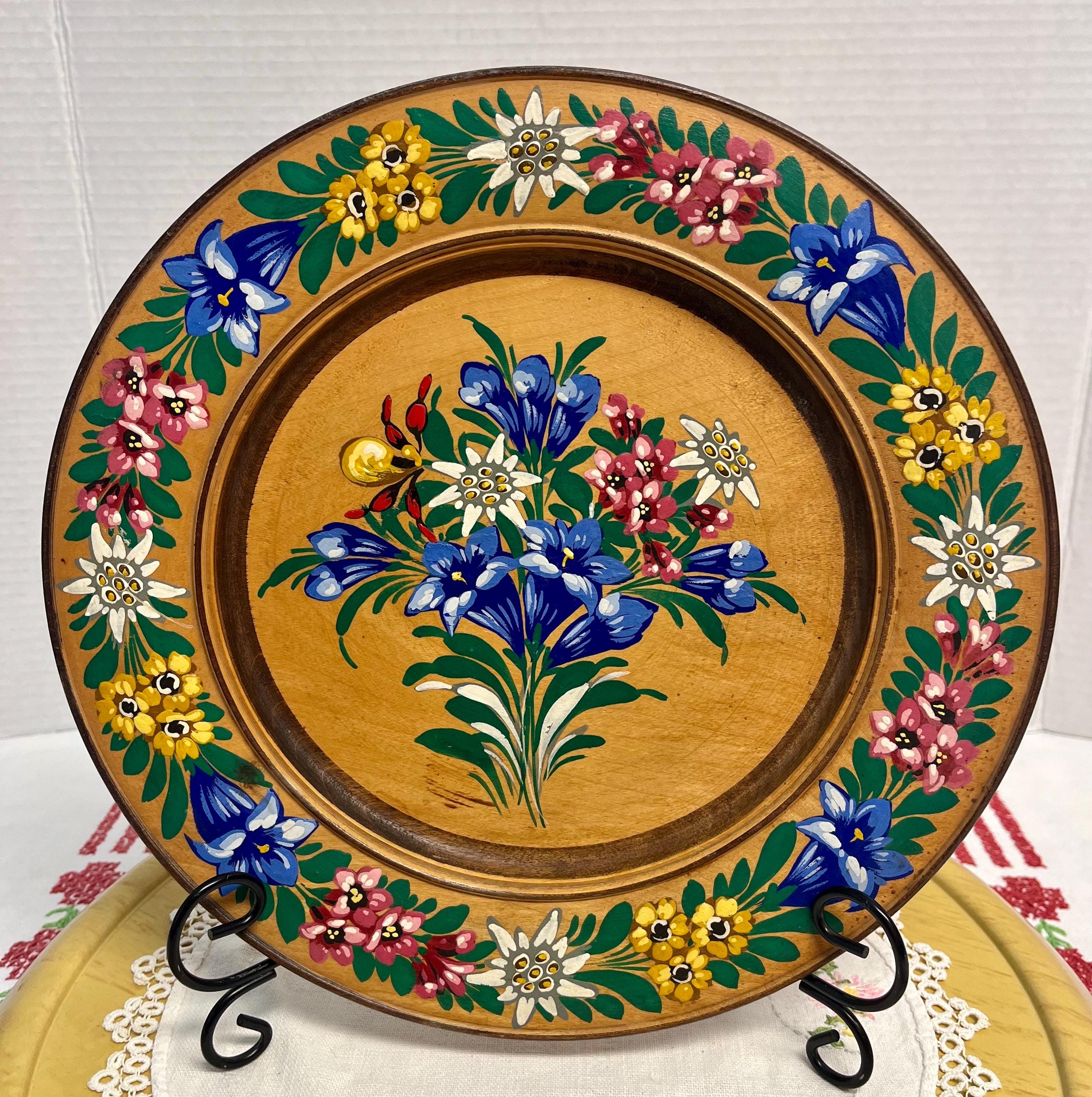 Hand Painted Wood German Plates - Etsy