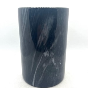 Vintage Black Marble Utensil Holder Kitchen Crock