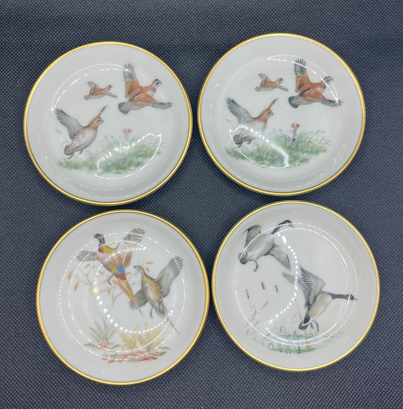 Vintage fine china coasters mini trinket trays butter pats by Pickard China for Abercrombie & Fitch Co NY, vintage trinket box