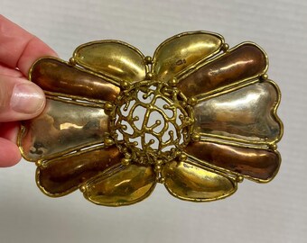 Vintage Copper & Gold Tone Belt Buckle: Handcrafted  display picture 1