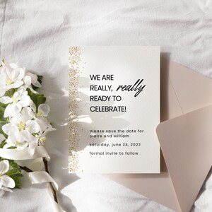Modelo engraçado para salvar a data | Modelo Canva editável |Download instantâneo | Salve o modelo de casamento da data | Imprimível | Cartão de casamento