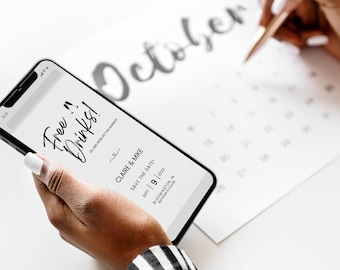Plantilla divertida de invitación electrónica para guardar la fecha, invitación digital, plantilla Canva, guardar la fecha electrónica, descarga instantánea, guardar nuestra fecha, evitar