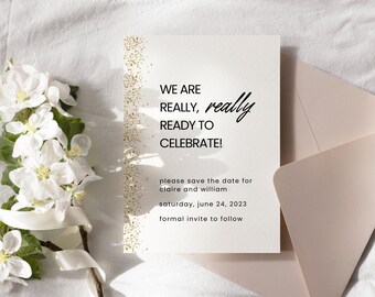 Funny Save the Date Template | Editable Canva Template |Instant Download |  Save the Date Wedding Template | Printable | Wedding Card
