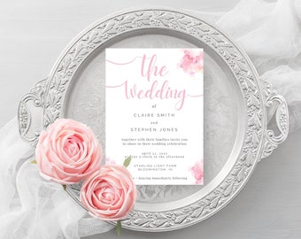 Wedding Invitation Template Canva Minimalist Design | Instant Download | Editable Wedding Invite | Modern Wedding Template | Template Canva