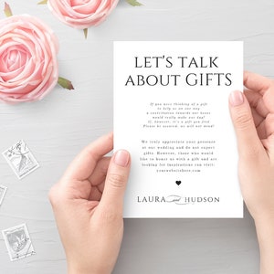 Bruiloft bijlage kaartsjabloon, wensput inserts, Canva sjabloon, moderne cadeauverzoek, minimalistische bruiloft invoegen, bruiloft stationair