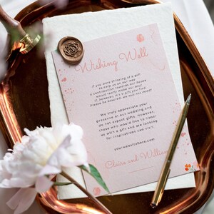 Bruiloft wens goed kaart Canva sjabloon | Direct downloaden | Bewerkbare trouwkaart | Afdrukbare kaart | Moderne cadeau verzoek kaart bruiloft