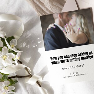 Funny Save the Date Canva Template, Instant Download, Editable Template, Save the Date Photo Template, Printable, Wedding Card Template