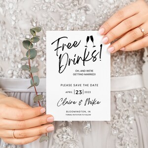 Modelo engraçado para salvar a data | Download instantâneo | Modelo editável do Canva | Salve o modelo de casamento da data | Imprimível | Cartão de casamento