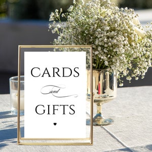 Cards and Gifts Sign Template, Modern Wedding Sign, Wedding Gifts Sign, Gifts Table Sign, Sign Canva Template, DIY Template, Minimalist Sign