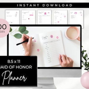 Maid of Honor Planner Printable, Maid of Honor Gift Ideas, Will You Be My Maid of Honor, PDF Download, DIY Notebook, Instant Download