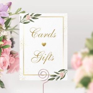 Cards and Gifts Sign Printable, Modern Minimalist Wedding Sign, Canva Template, Baby Shower Sign, Bridal Shower Gift Sign, Retirement Party