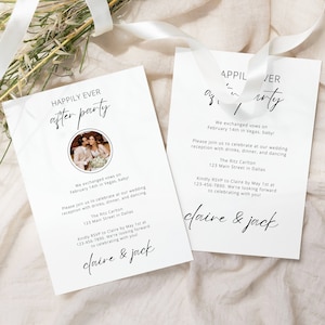 Wedding Reception Invitation Eloped, Canva Template, Editable Casual Reception Party Invite, Wedding Elopement Announcement With Photo