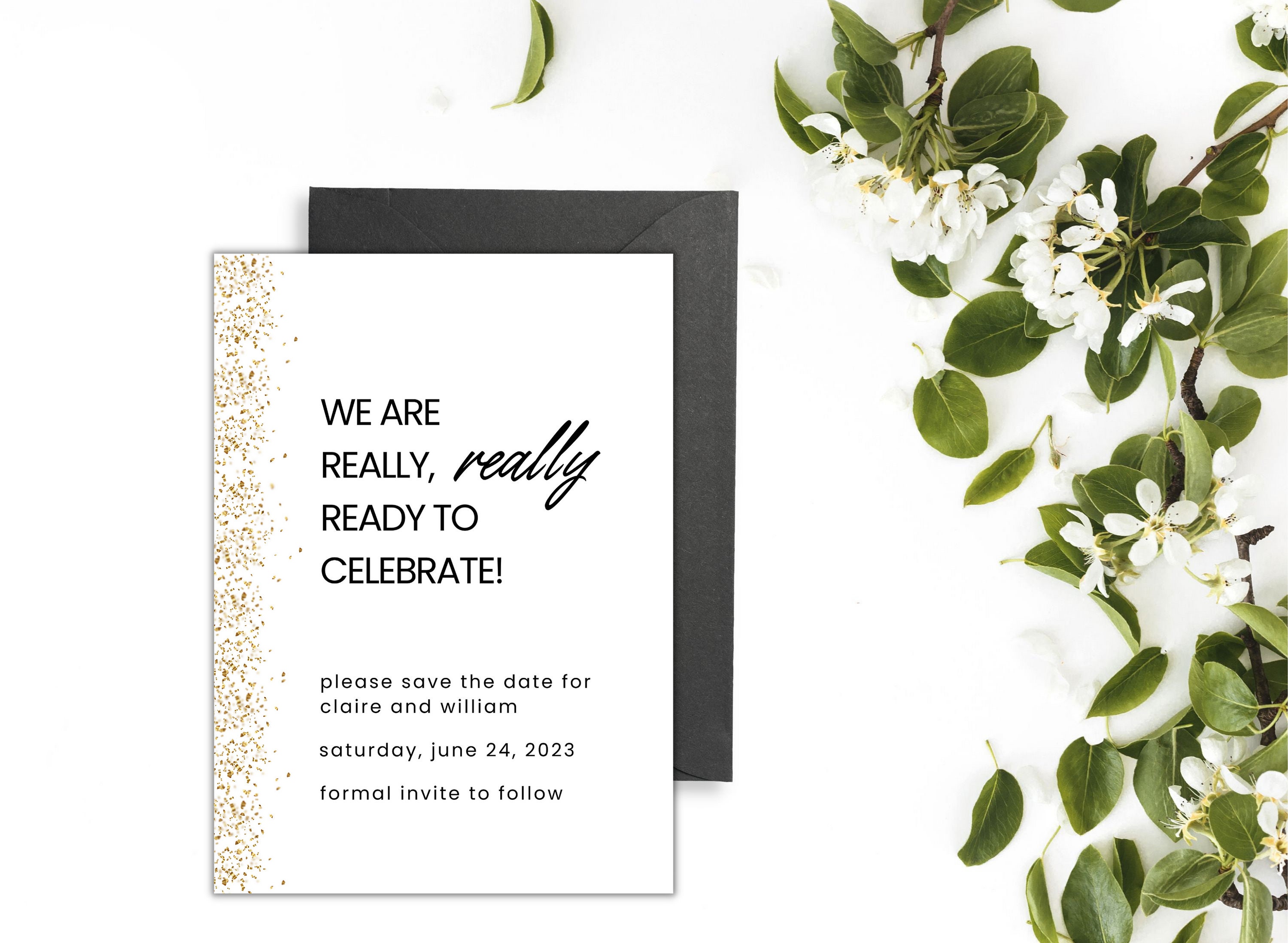 Lustige Save the Date Vorlage Bearbeitbare Canva Vorlage Sofort