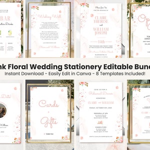 Wedding Stationary Bundle, Wedding Template Bundle, Wedding Canva Suite, Editable Wedding Templates Bundle, DIY Wedding Stationary Kit