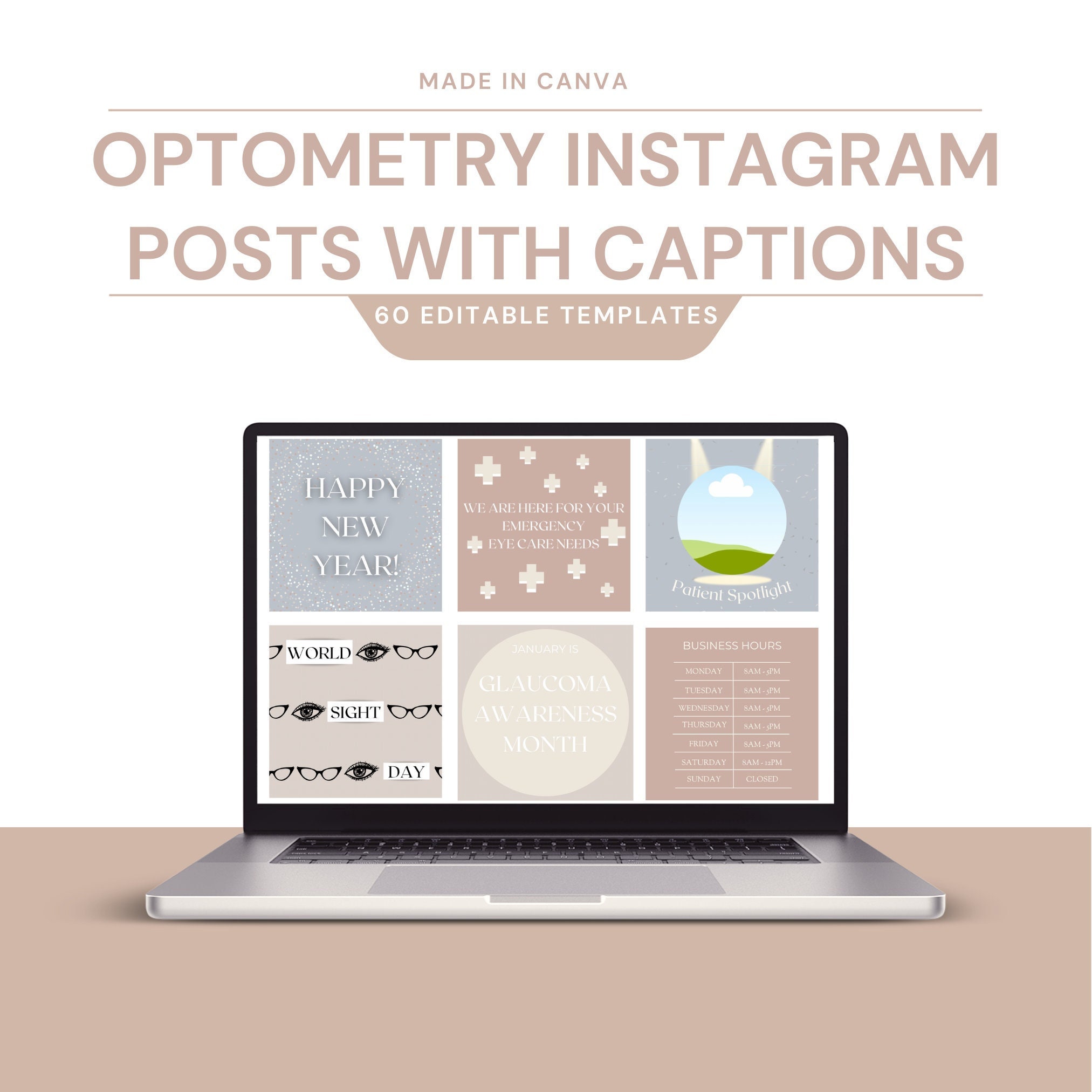 Sixty Optometry Instagram Templates With Captions Canva - Etsy