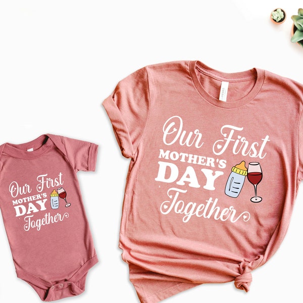 First Mother's Day Matching Shirts,Mother's day Mom and Child Shirts, Mother's Day Milk and Beer Shirts, Mother's Day Mommy And Baby Outfit