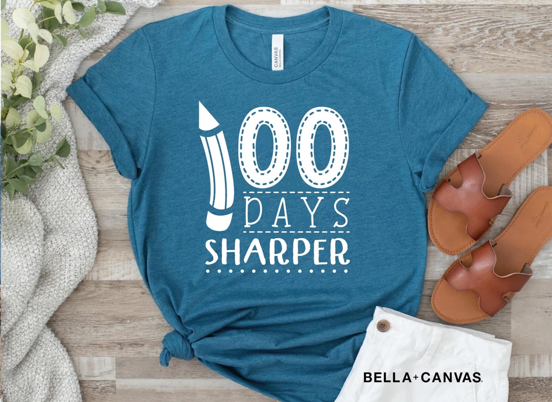 100 Days Sharper Shirt, Pencil 100 Days of School Shirt, 100th Day of ...
