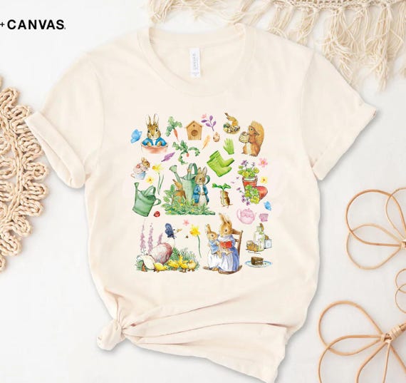 Cottagecore Easter Rabbit T-Shirt, Garden Party Tee