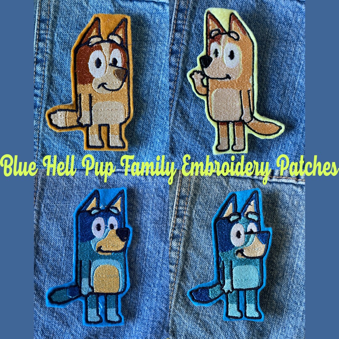 Bluey Family Pack Iron on Embroidered Patch Etsy