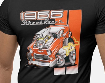Red 55 Chevy Hot Rod T Shirt