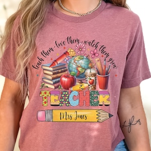 Personalized Teacher Shirt: Custom Name Graphic Tee, Educator Gift