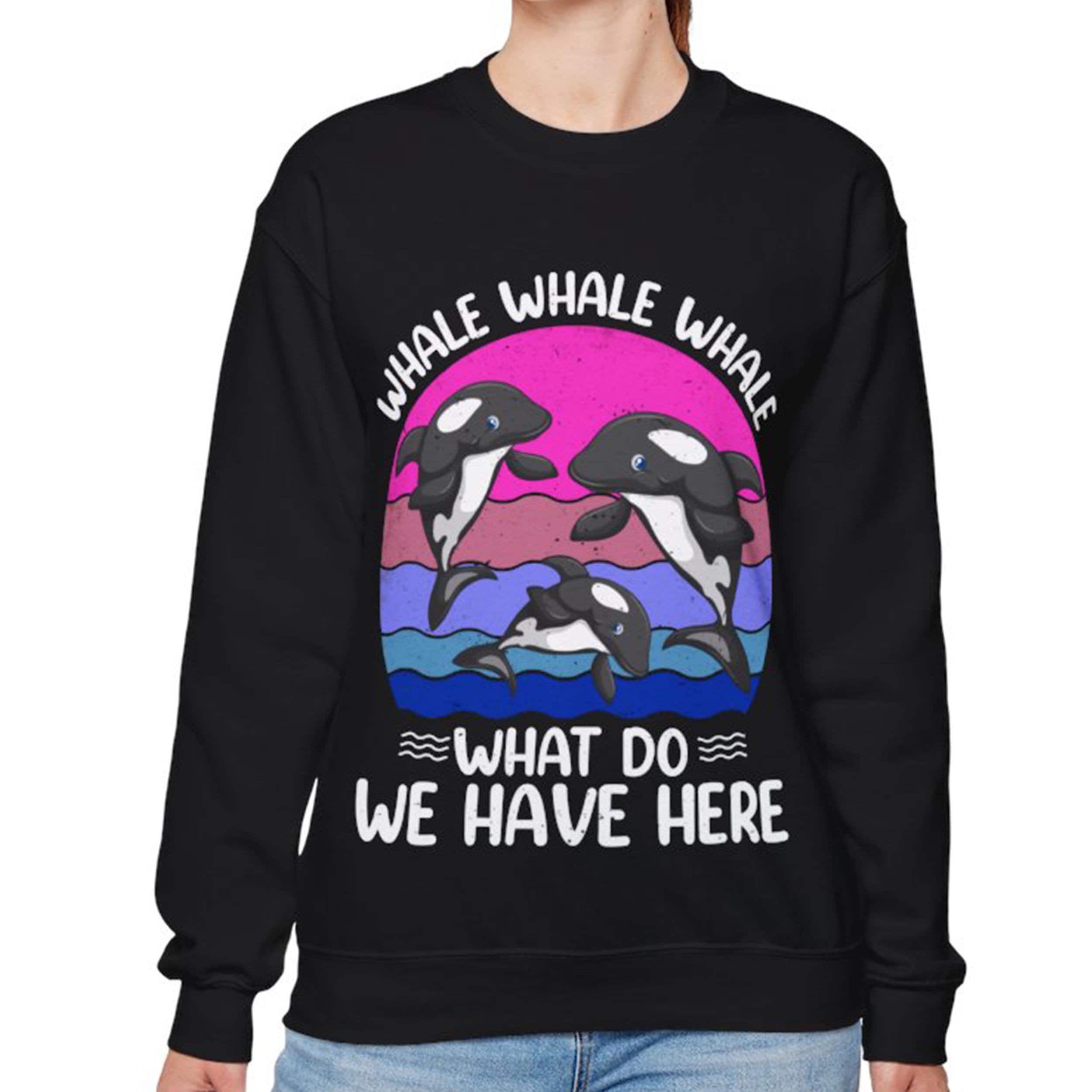 Sweat Shirt Whale, Whale Sweatshirt, Ocean Lover Gift, Nautical Jumper, Sea Life Crewneck, Marine Animal Top, Beach Theme Pullover