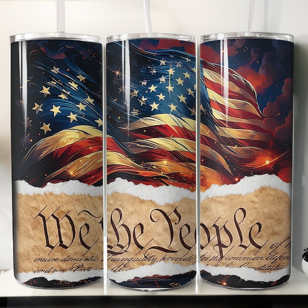 Patriotic Tumbler Png | We The People Tumbler Png | 20oz American Flag Tumbler Png | Skinny Tumbler Png | Tapered Tumbler Png