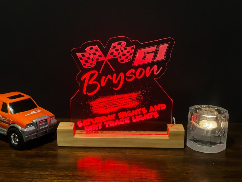Personalized Race Car Night Light Race Car Night Light Custom Night