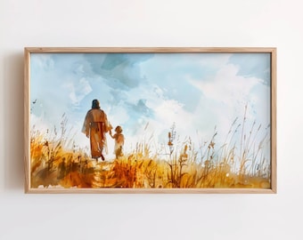 Jesus Walking Art, Christian Bible TV Art (Digital Download)