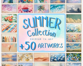 Zomer kust Samsung lijst tv-kunst, strandhuisdecor (50+ digitale jpg-bestanden)
