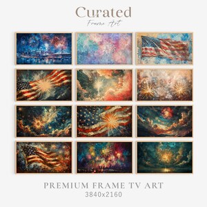 Frame TV Art Vintage 4th of July Fireworks Bundle Set of 12, Vintage Summer TV Art, 4th of July Tv Art, Patriotic Tv Art, American Flag Art