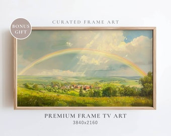 St Patrick&#39;s Day Frame TV Art, St Patricks Watercolor Decor, Vintage Oil Rustic Paddy TV Art, Saint Patty TV Art Frame Green Shamrock Tv Art