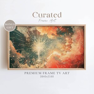 Summer Frame TV Art, 4th of July Firework Painting, July Fourth Party, Patriotic Independence Day Art, Digital Download, Festive Frame TV