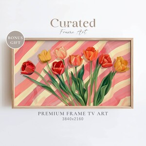 Frame TV Summer Art, Colorful Tulips Digital Download for Tv, Floral Summer TV Art Maximalist, Flowers Desktop Background, 4k Wallpaper