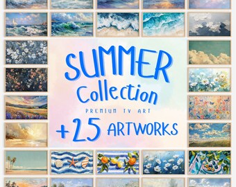 Summer Coastal Art voor Samsung Frame TV, strandthema (digitale download)