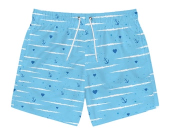 Bañador de hombre o shorts Shorts de surf de estilo náutico con estampado playero de ancla