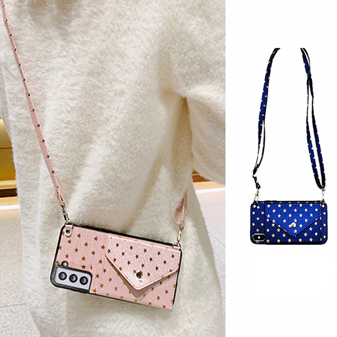Star Card Case Crossbody Rope Phone Casefor Samsung Galaxy S24 S23 S22