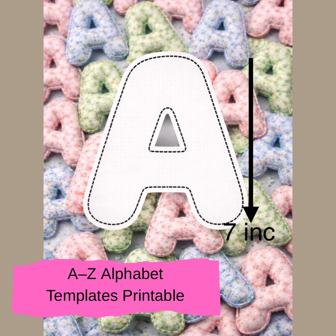 A–Z Alphabet Templates Printable – 7 Inch Letter Stencil Bundle – PDF ...