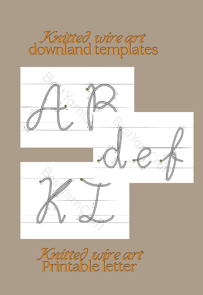 Wire Letterforms Knitted Wire Art Letter Templates, Printable Alphabet Wire Pattern, DIY ...