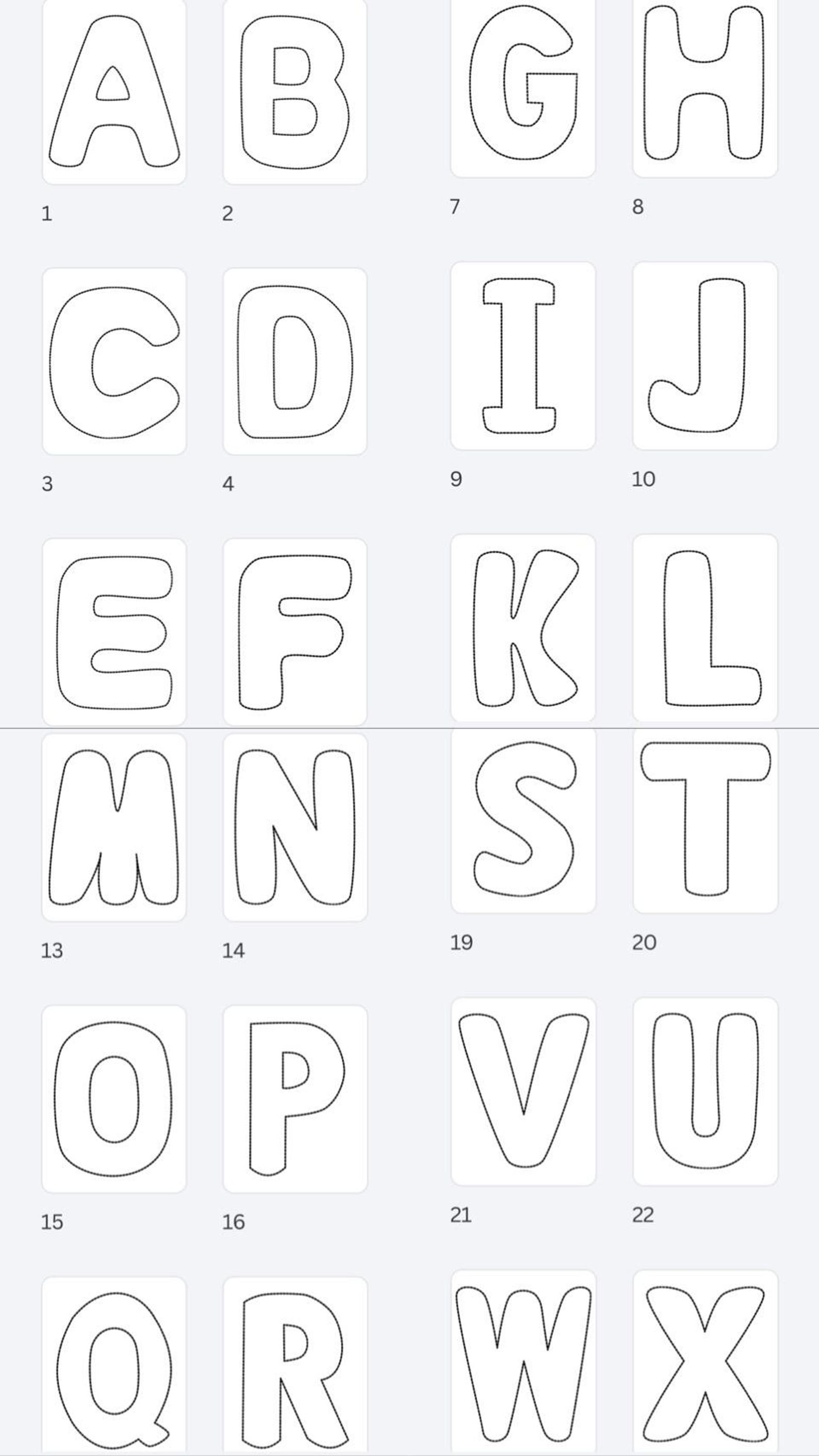 A–Z Alphabet Templates Printable – 7 Inch Letter Stencil Bundle – PDF ...