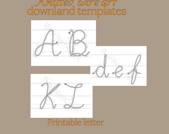 Knitted Wire Art Letter Templates, Printable Alphabet Wire Pattern, DIY Wire Letter Guide
