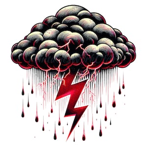Thunder Cloud Clipart PNG, Lightning Art, 11 Rain Cloud, Pastel Lightning Bolt, Rainy Days, Printable for DIY Card Making, Gift, Sticker