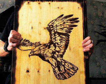 Woodburned Eagle | Pyrography | Home Wall Decor | Woodburning