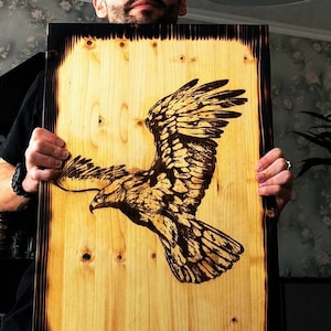Woodburned Eagle | Pyrography | Home Wall Decor | Woodburning