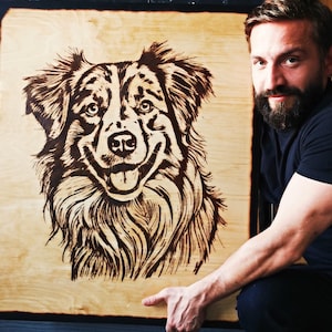 CUSTOM Hand burned image on wood | Pyrography | Home Wall Decor | Woodburning | Extra large