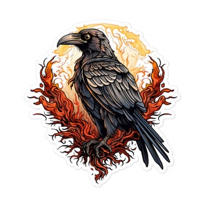 Midnight Soar: Raven Sticker - Sticker for Laptop, Hydroflask Sticker, Sticker for Car