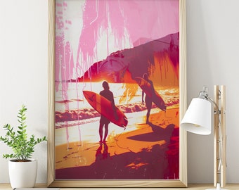 Endless Summer Surf Poster – Vintage Surfing Art, Retro Beach Print, Coastal Wall Decor