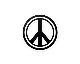 Black Peace Sign Sticker – Durable Vinyl Decal
